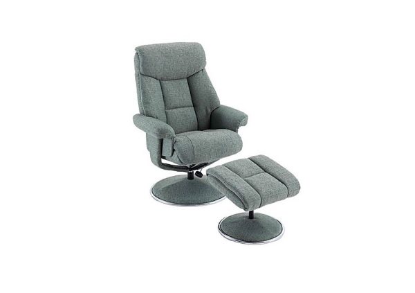 Bruges Fabric Swivel Chair and Footstool  Lisbon Teal | Bed Sava