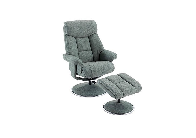 Bruges Fabric Swivel Chair and Footstool - Lisbon Teal