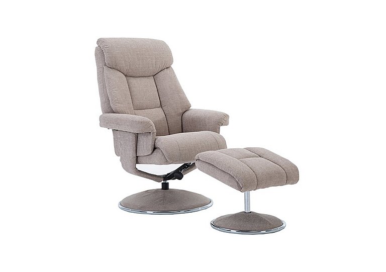 Bruges Fabric Swivel Chair and Footstool - Lisbon Wheat