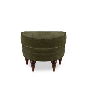 At The Helm  Harriet Fabric Half Moon Footstool with Walnut Feet | Bed Sava
