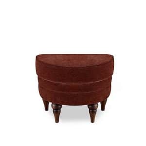 At The Helm  Harriet Fabric Half Moon Footstool  Tawny with Walnut Feet | Bed Sava