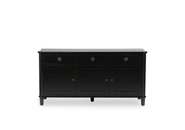 Laura Ashley  Henshaw 3 Door 3 Drawer Sideboard  Black | Bed Sava