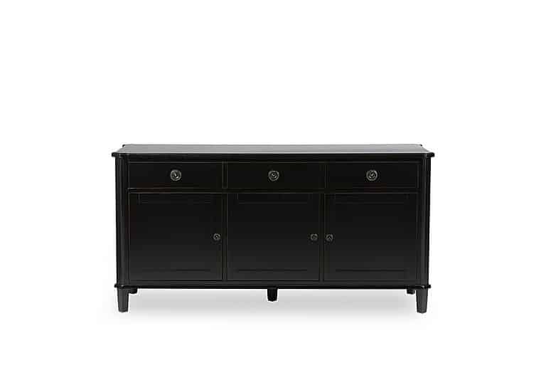 Laura Ashley  Henshaw 3 Door 3 Drawer Sideboard  Black | Bed Sava