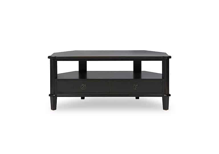 Laura Ashley  Henshaw 2 Drawer Corner TV Unit  Black | Bed Sava