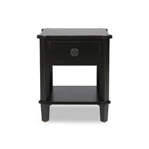 Laura Ashley  Henshaw 1 Drawer Side Table  Black Legs | Bed Sava