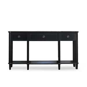 Laura Ashley  Henshaw 3 Drawer Triple Console Table  Black Legs | Bed Sava