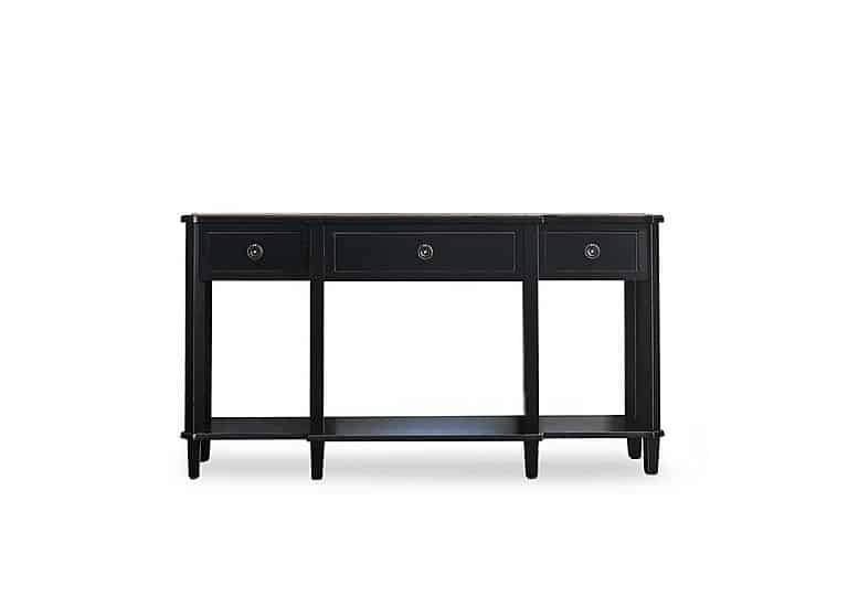 Laura Ashley  Henshaw 3 Drawer Triple Console Table  Black Legs | Bed Sava