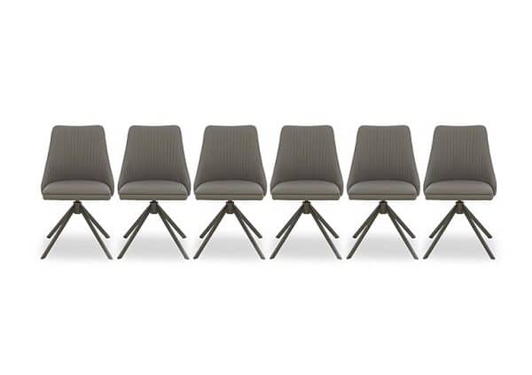 Icon Set of 6 Swivel Dining Chairs | Bed Sava