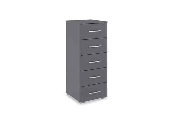 Rauch  Impulse 5 Drawer Tall Chest  Metallic Grey | Bed Sava