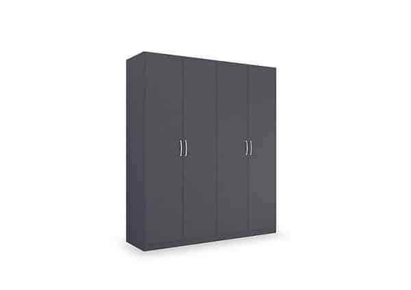 Rauch  Impulse 181cm 4 Door Décor Hinged Wardrobe  Metallic Grey | Bed Sava