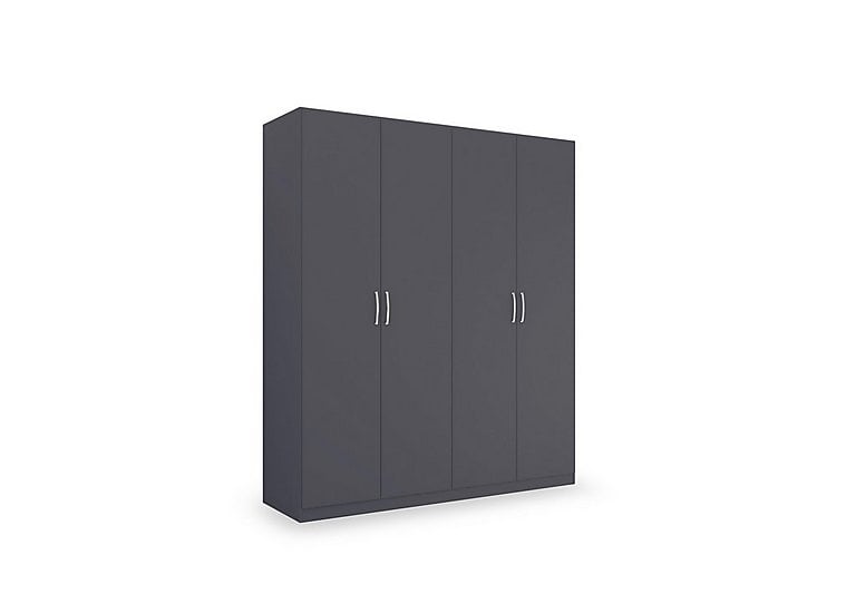 Rauch - Impulse 181cm 4 Door Décor Hinged Wardrobe - Metallic Grey
