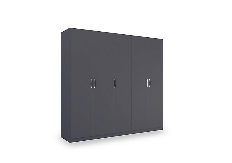 Rauch - Impulse 226cm 5 Door Décor Hinged Wardrobe - Metallic Grey