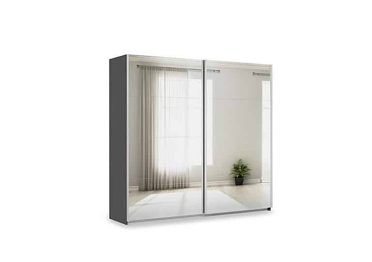 Rauch - Impulse 226cm 2 Door Mirror Slider Wardrobe - Metallic Grey