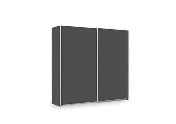 Rauch  Impulse 226cm 2 Door Décor Slider Wardrobe  Metallic Grey | Bed Sava