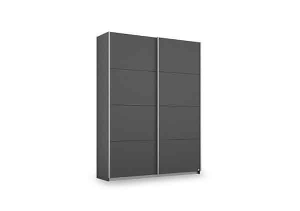 Rauch  Impulse 136cm 2 Door Décor Slider Wardrobe  Metallic Grey | Bed Sava