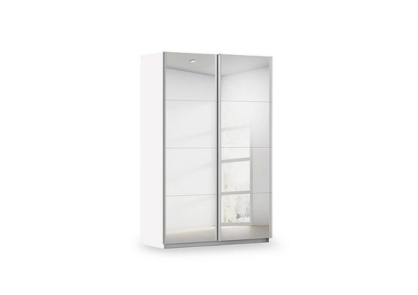 Rauch  Impulse 136cm 2 Door Mirror Slider Wardrobe  Alpine White | Bed Sava