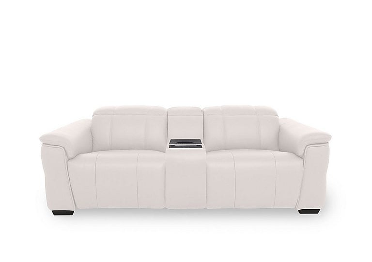 Inca NC Leather 3 Seater Power Recliner Sofa with Power Headrests and Fridge Console - Cotton