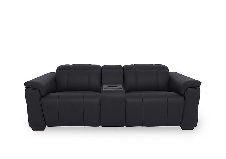Inca NC Leather 3 Seater Power Recliner Sofa with Power Headrests and Fridge Console - Lavender Grey