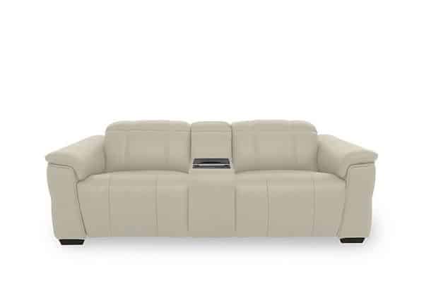 Inca NC Leather 3 Seater Power Recliner Sofa with Power Headrests and Fridge Console  Bone China | Bed Sava