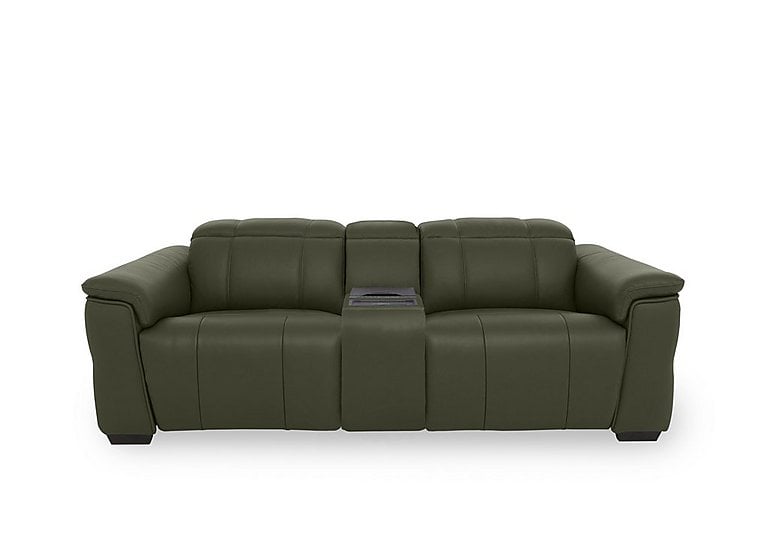 Inca NC Leather 3 Seater Power Recliner Sofa with Power Headrests and Fridge Console - Oslo Pine