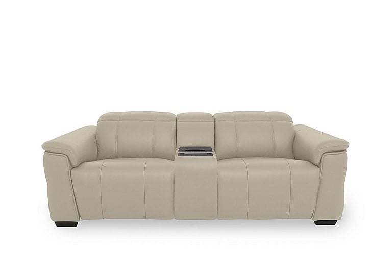 Inca NC Leather 3 Seater Power Recliner Sofa with Power Headrests and Fridge Console - Oyster