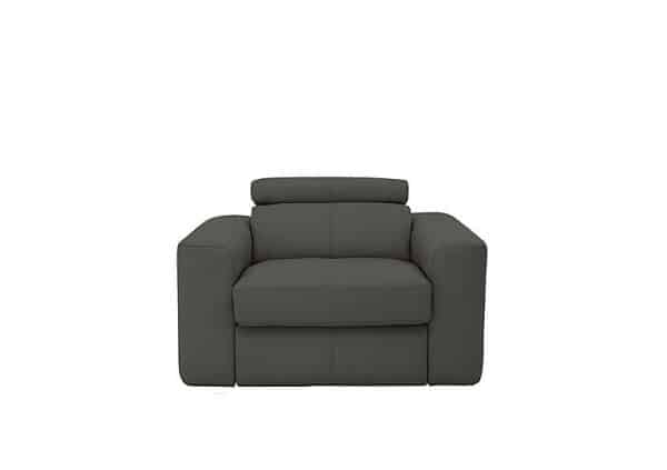 World of Leather  Infinity NC Leather Armchair  Charcoal Grey | Bed Sava