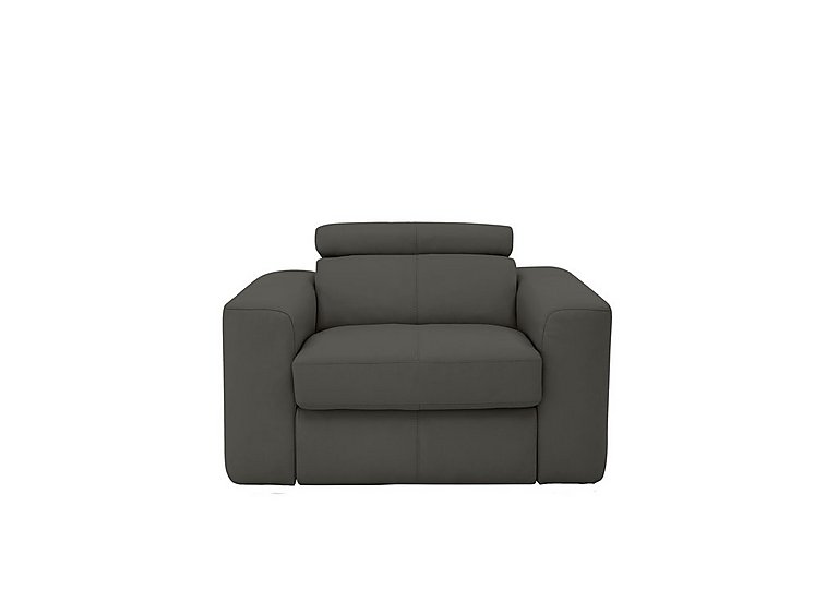 World of Leather - Infinity NC Leather Armchair - Charcoal Grey