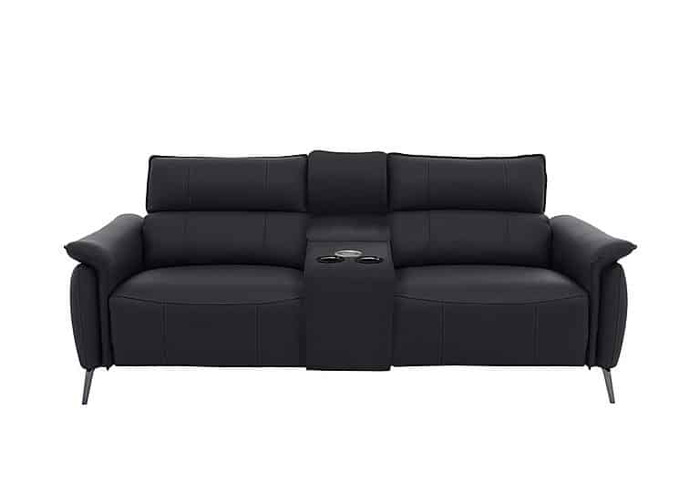 Jude 3 Seater Leather Power Recliner Sofa with Smart Console Unit and Power Telescopic Headrests - Lavender