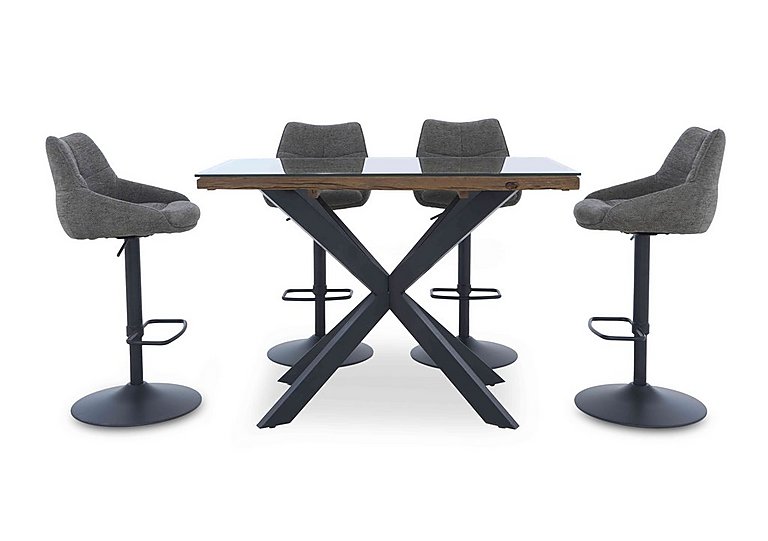 Kiara Table and 4 Swivel Bar Stools