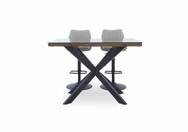 Kiara Table and 2 Swivel Bar Stools  Taupe | Bed Sava