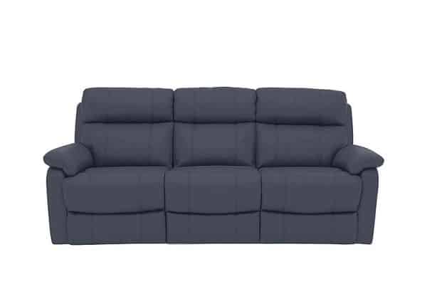 World of Leather  Relax Station Komodo 3 Seater BV Leather Sofa with Power Headrests and Cup Holders  BV Ocean Blue | Bed Sava