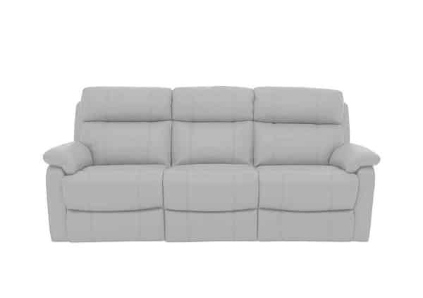 World of Leather  Relax Station Komodo 3 Seater NC Leather Sofa with Power Headrests and Cup Holders  Grey | Bed Sava