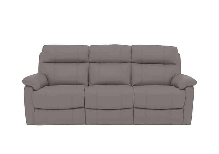 World of Leather - Relax Station Komodo 3 Seater NC Leather Sofa with Power Headrests and Cup Holders - Sleet