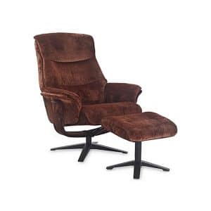 Lindos Fabric Swivel Chair and Footstool  Brandy | Bed Sava