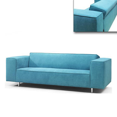 Picasso Modern Sofa 2 Seater - Pistachio - Quality Wool Fabric - Steel Chrome Legs - New