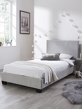 Very Home Riley Fabric Single Bed Frame With Mattress Options (Buy &Amp; Save!) - Bedframe + Premium Mattress