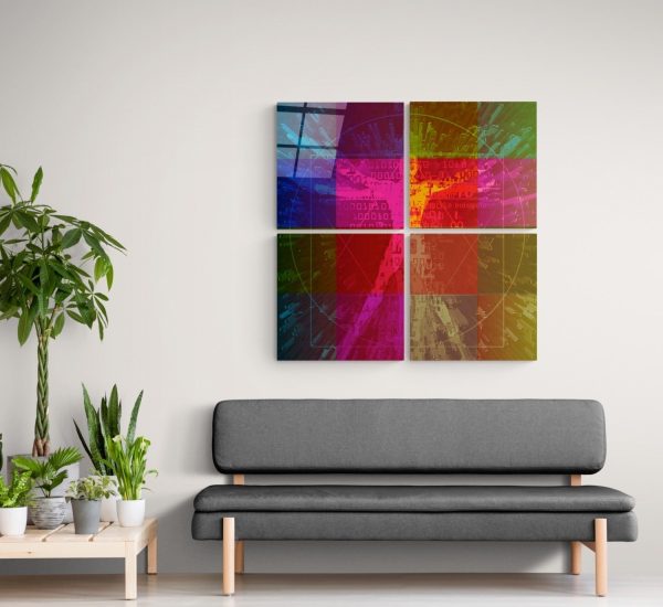 Colorful Touch Quadro Glass Wall Art | Bed Sava