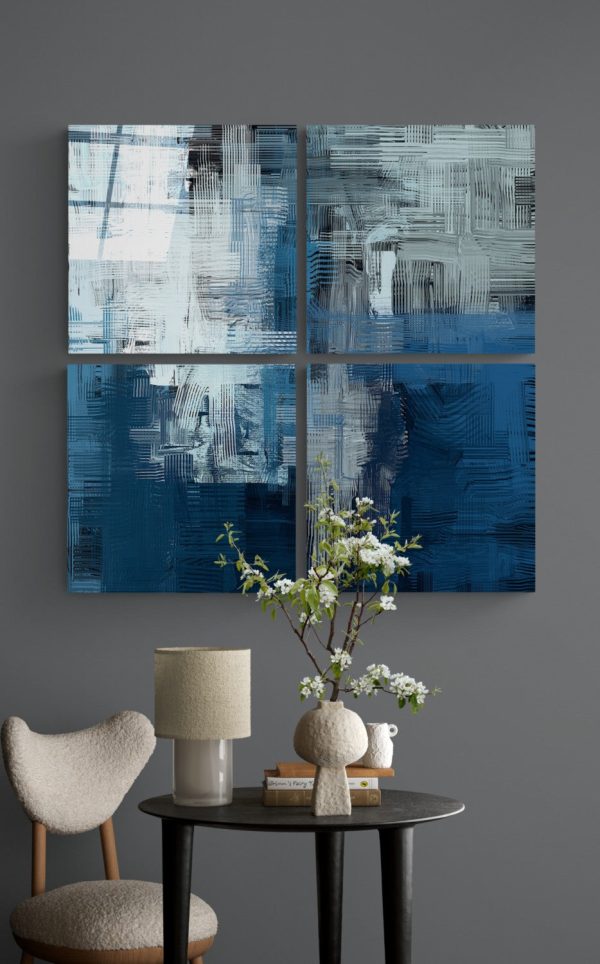 Blue Touch Quadro Glass Wall Art | Bed Sava