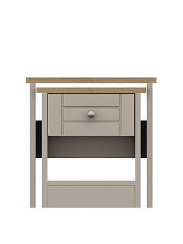 One Call Alderley Ready Assembled Nest Of Tables - Rustic Oak/Taupe