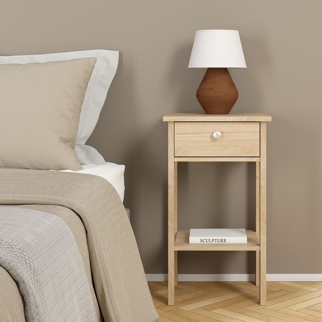 Madrid Bedside Table with 1 Drawer in Jackson Hickory Oak