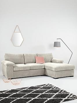 Very Home Amalfi Standard Back Fabric Right Hand 3 Seater Chaise Sofa - Silver - Fsc&Reg; Certified