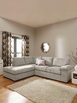 Very Home Amalfi Standard Back Fabric Left Hand Corner Chaise Sofa - Silver - Fsc&Reg; Certified
