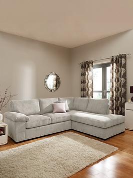 Very Home Amalfi Standard Back Fabric Right Hand Corner Chaise Sofa - Silver - Fsc&Reg; Certified