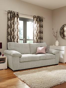 Very Home Amalfi Standard Back Fabric 3 Seater Sofa - Silver - Fsc&Reg; Certified