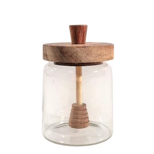 Glass Honey Storage Jar With Stirer | Bed Sava