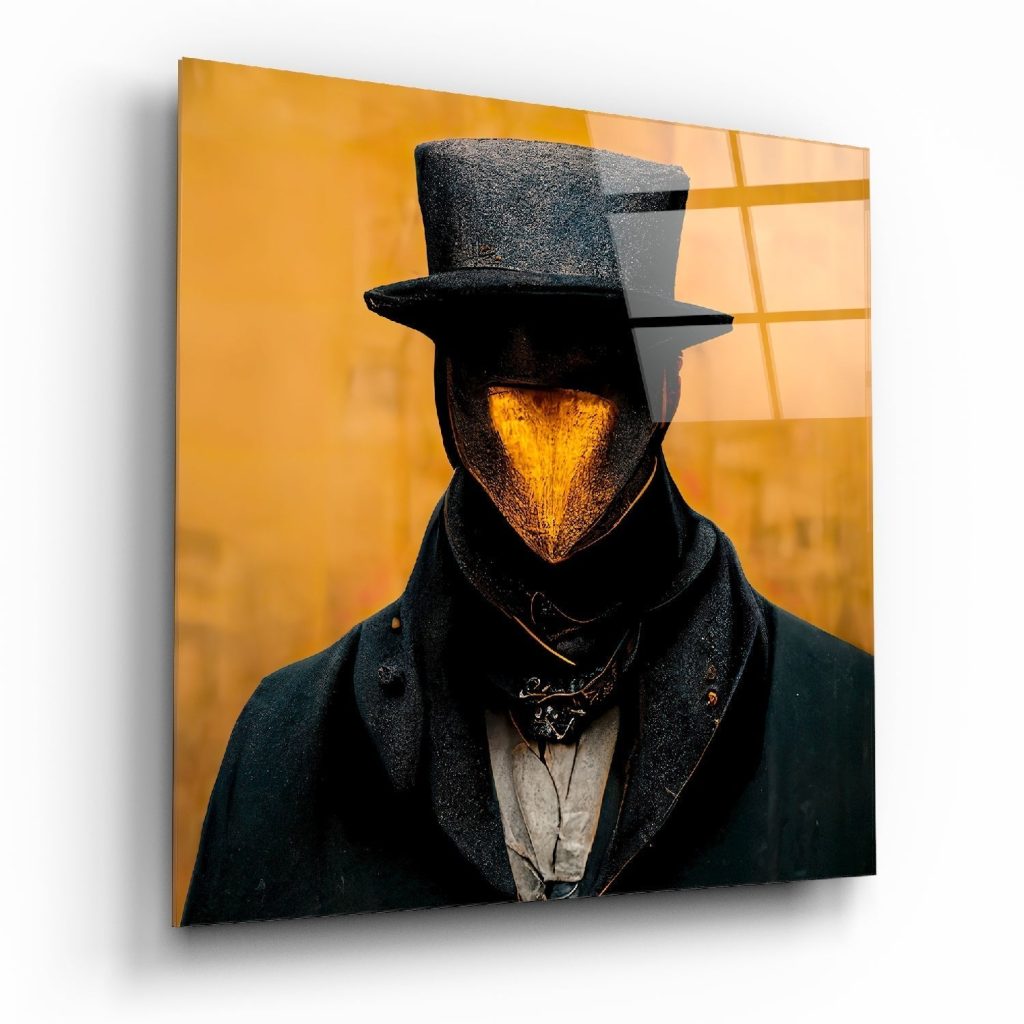The Beak Behind the Masks Glass Wall Art  || Designer Collection
