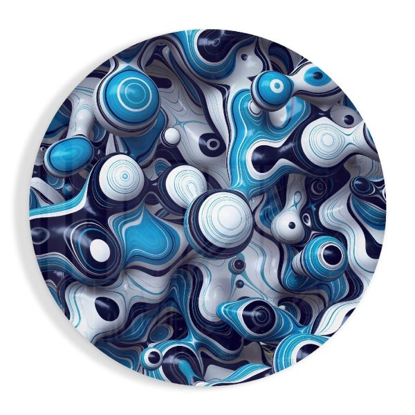 Elegant Blue Mix Glass Wall Art | Bed Sava