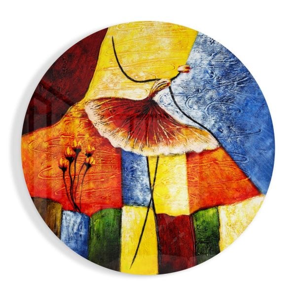 Abstract Flower Glass Wall Art | Bed Sava
