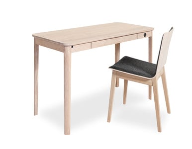 Skovby 131 Home Desk black nano laminate top + black oak legs