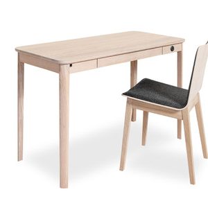 Skovby 131 Home Desk white laminate top + oak white oil legs | Bed Sava